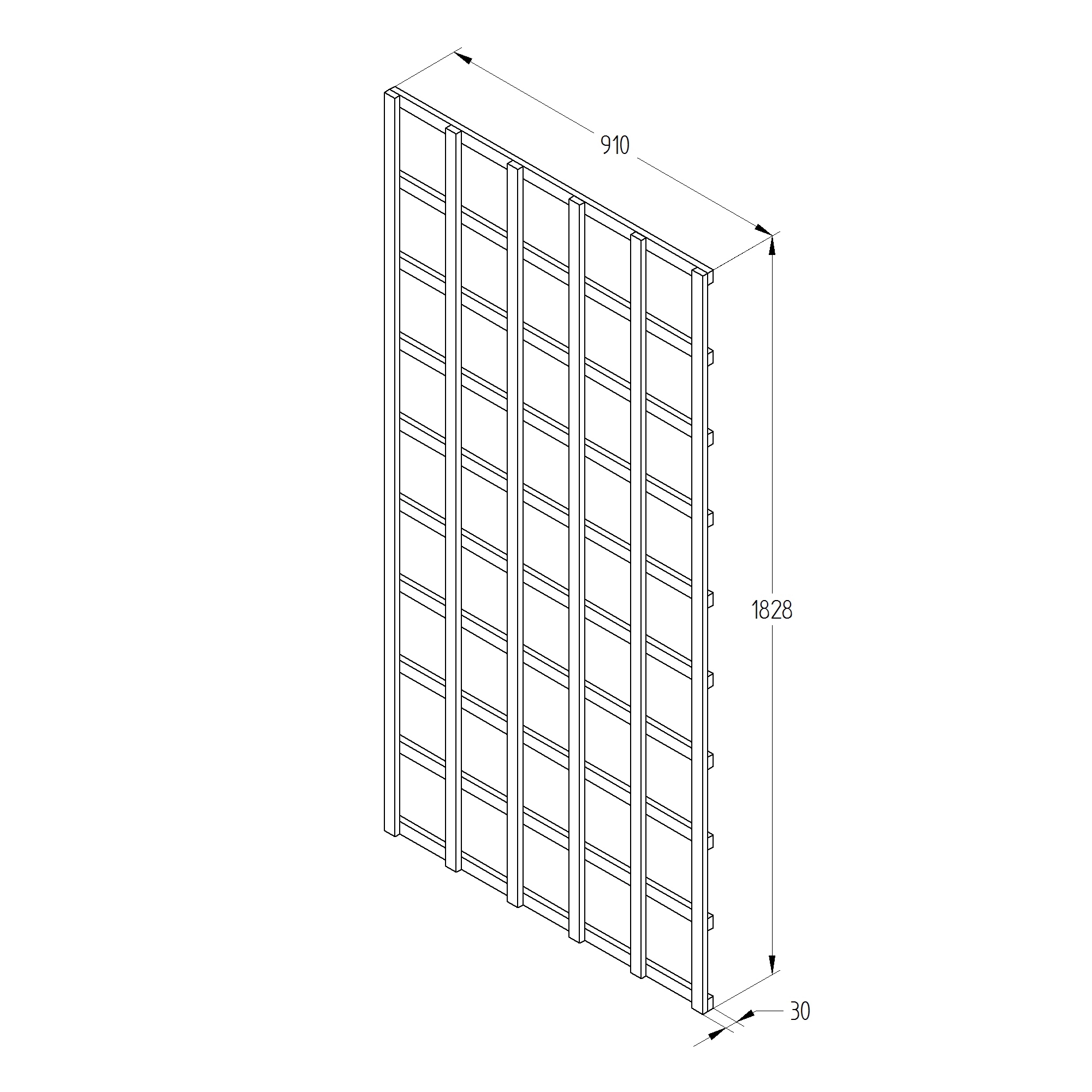 6ft Pine Trellis Panel, Pack Of 5 (W)91cm X (H)183cm 3 6ft Pine Trellis Panel, Pack Of 5 (W)91cm X (H)183cm - Image 3