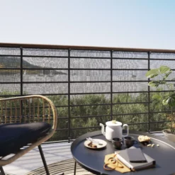 Black Polyester (PES) & PVC Garden Screen (H)1m (W)3m -Outlet Power Lawn Mower Store black polyester pes pvc garden screen h 1m w 3m5059340679921 01i