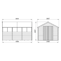 Forest Garden 12x8 Ft Apex Overlap Wooden 2 Door 6 Windows Shed With Floor - Assembly Service Included -Outlet Power Lawn Mower Store forest garden 12x8 ft apex overlap wooden 2 door 6 windows shed with floor assembly service included5013053177990 01t bq