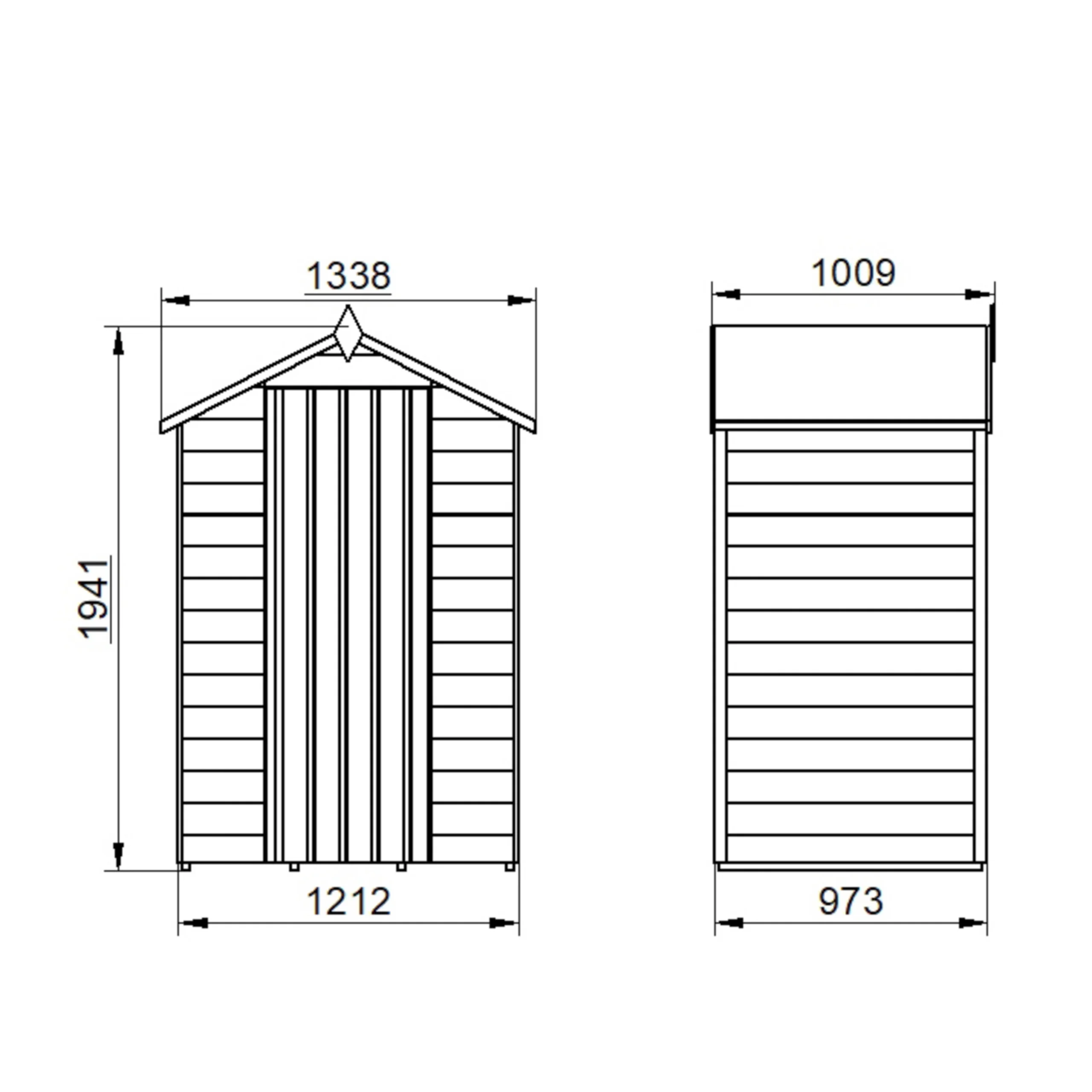 Forest Garden 4x3 Apex Dip Treated Overlap Wooden Shed With Floor - Assembly Service Included 7 Forest Garden 4x3 Apex Dip Treated Overlap Wooden Shed With Floor - Assembly Service Included - Image 7