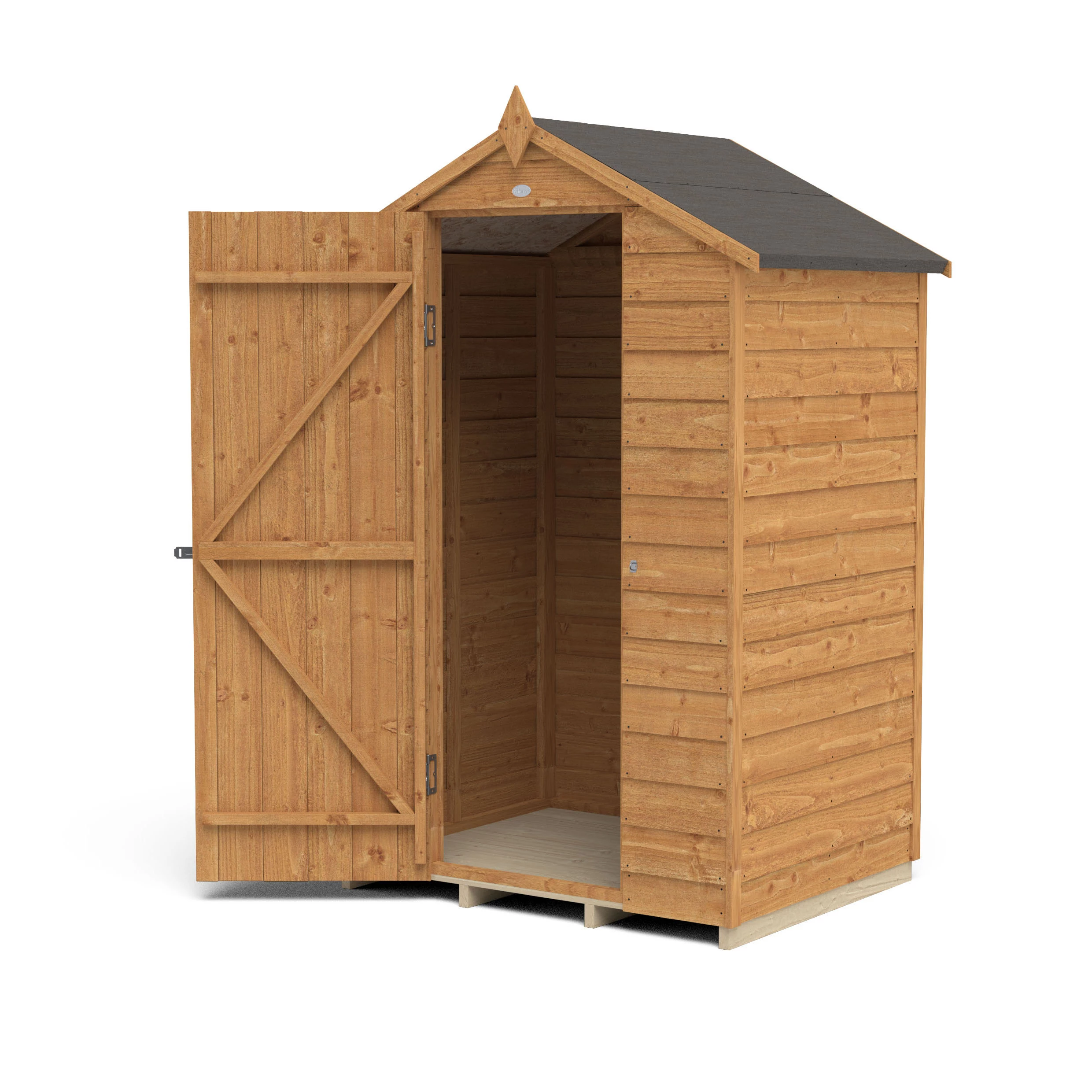 Forest Garden 4x3 Apex Dip Treated Overlap Wooden Shed With Floor - Assembly Service Included 4 Forest Garden 4x3 Apex Dip Treated Overlap Wooden Shed With Floor - Assembly Service Included - Image 4