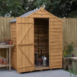 Forest Garden 5x3 Ft Apex Overlap Wooden Shed With Floor