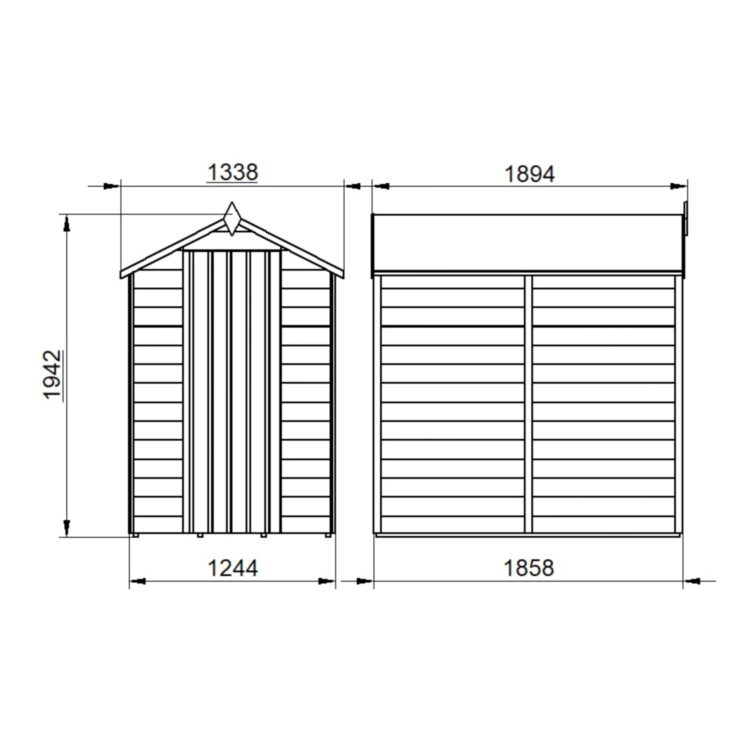 Forest Garden 6x4 Apex Dip Treated Overlap Wooden Shed With Floor - Assembly Service Included 7 Forest Garden 6x4 Apex Dip Treated Overlap Wooden Shed With Floor - Assembly Service Included - Image 7