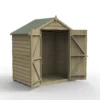 Forest Garden 6x4 Apex Pressure Treated Overlap Wooden Shed With Floor (Base Included) - Assembly Service Included