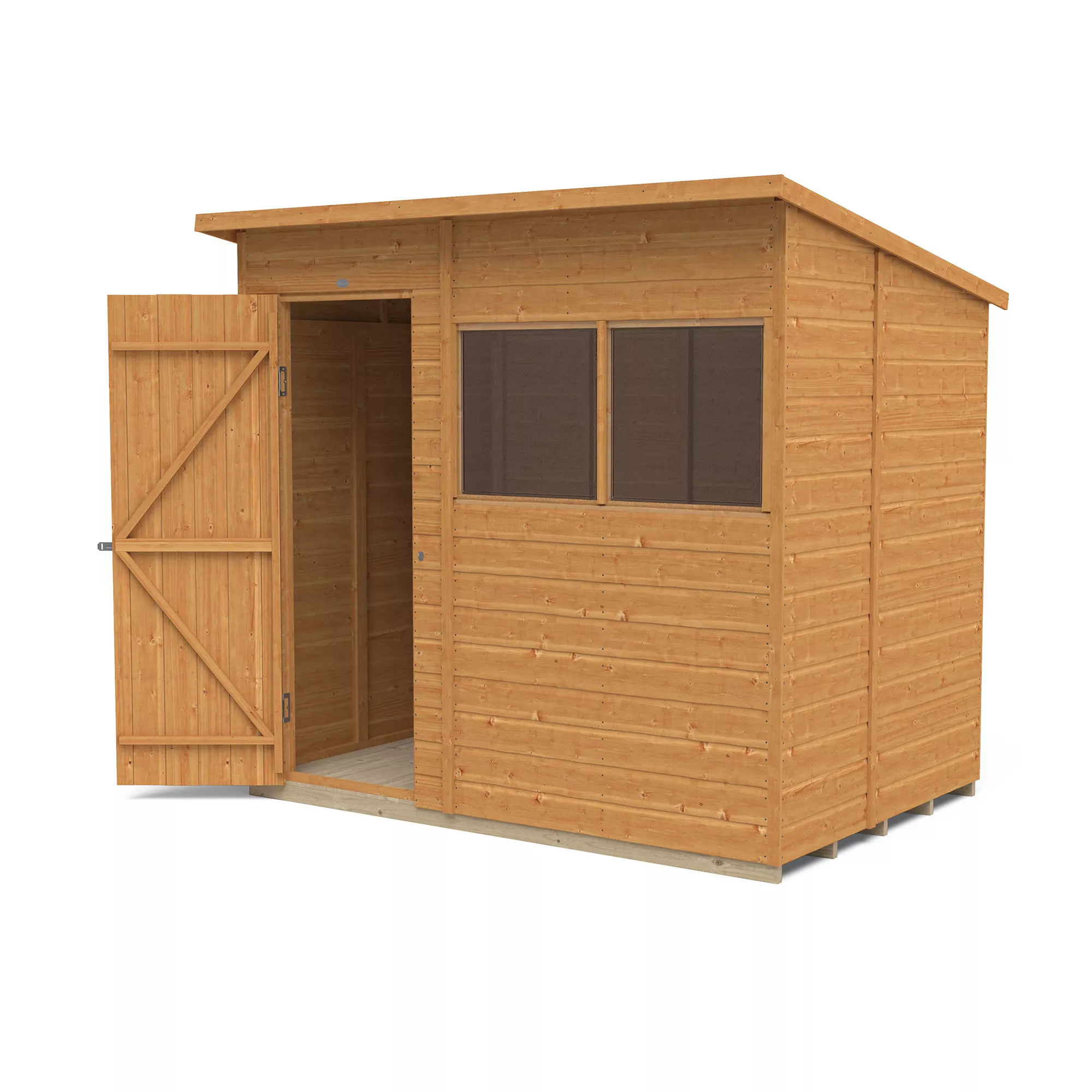 Forest Garden 7x5 Ft Pent Shiplap Wooden 2 Windows Shed With Floor - Assembly Service Included 2 Forest Garden 7x5 Ft Pent Shiplap Wooden 2 Windows Shed With Floor - Assembly Service Included - Image 2