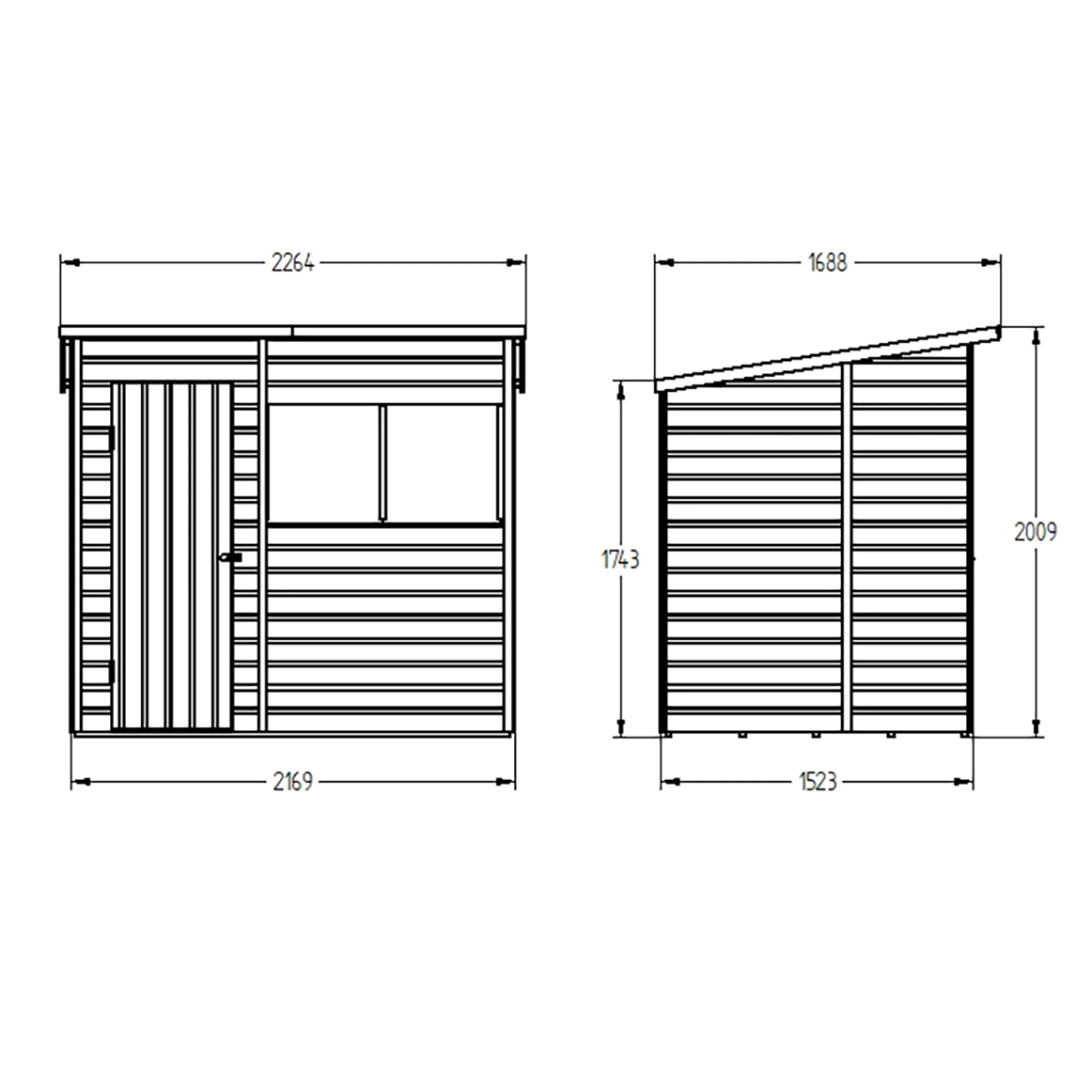 Forest Garden 7x5 Ft Pent Shiplap Wooden 2 Windows Shed With Floor - Assembly Service Included 19 Forest Garden 7x5 Ft Pent Shiplap Wooden 2 Windows Shed With Floor - Assembly Service Included - Image 19