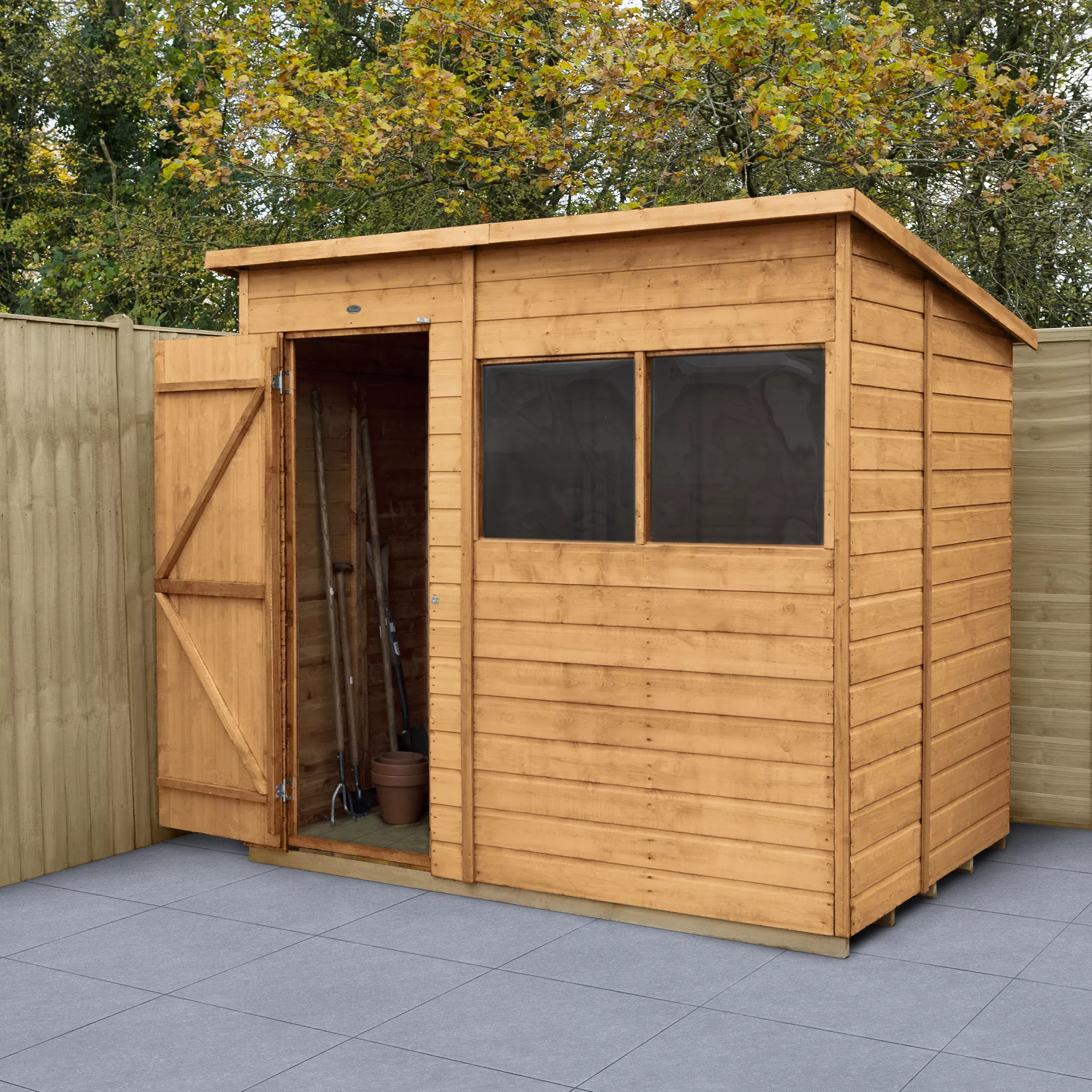 Forest Garden 7x5 Ft Pent Shiplap Wooden 2 Windows Shed With Floor - Assembly Service Included 1 Forest Garden 7x5 Ft Pent Shiplap Wooden 2 Windows Shed With Floor - Assembly Service Included