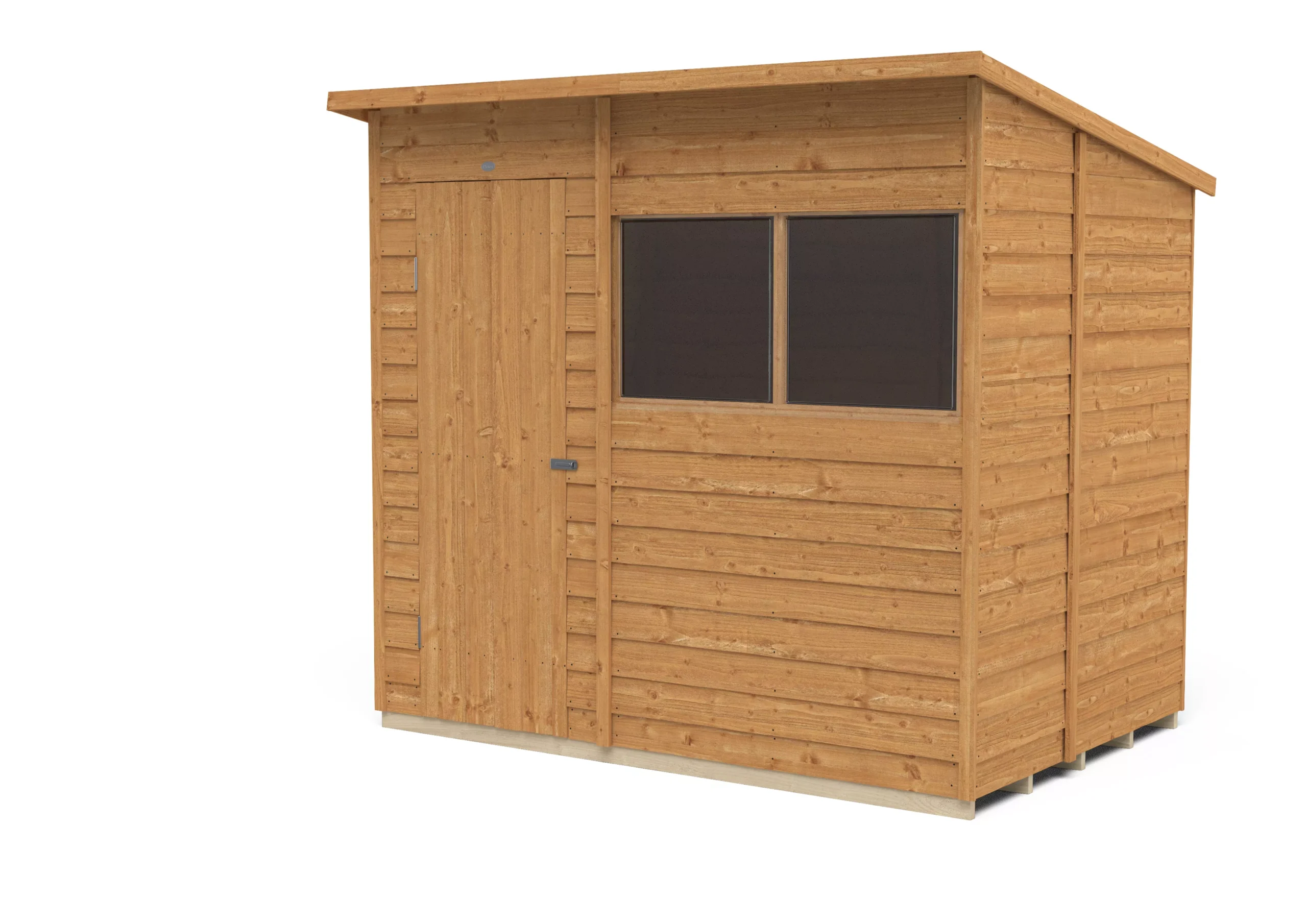 Forest Garden 7x5 Pent Dip Treated Overlap Wooden Shed With Floor (Base Included) 2 Forest Garden 7x5 Pent Dip Treated Overlap Wooden Shed With Floor (Base Included) - Image 2