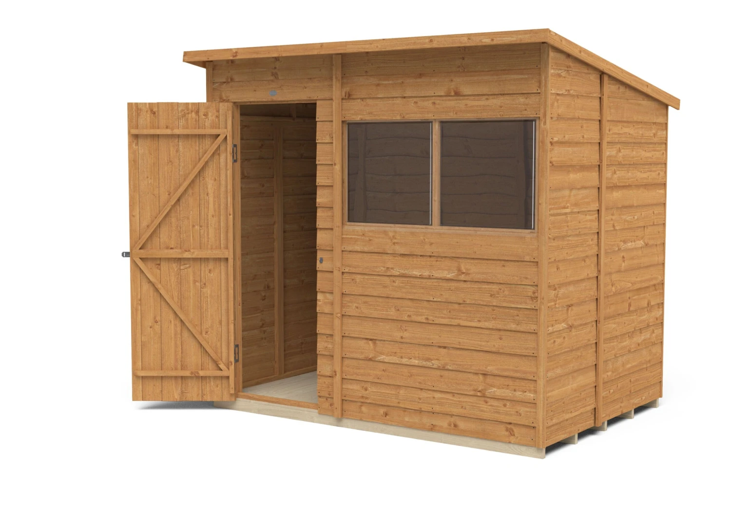Forest Garden 7x5 Pent Dip Treated Overlap Wooden Shed With Floor (Base Included) 4 Forest Garden 7x5 Pent Dip Treated Overlap Wooden Shed With Floor (Base Included) - Image 4