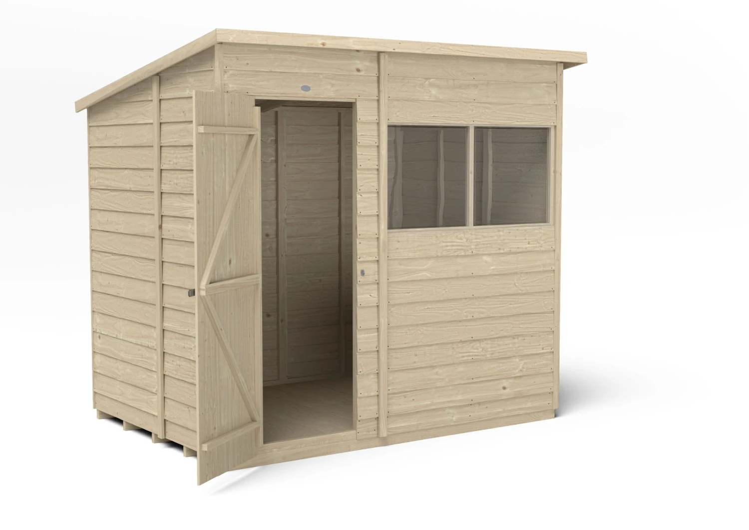 Forest Garden 7x5 Pent Pressure Treated Overlap Wooden Shed With Floor (Base Included) - Assembly Service Included 3 Forest Garden 7x5 Pent Pressure Treated Overlap Wooden Shed With Floor (Base Included) - Assembly Service Included - Image 3