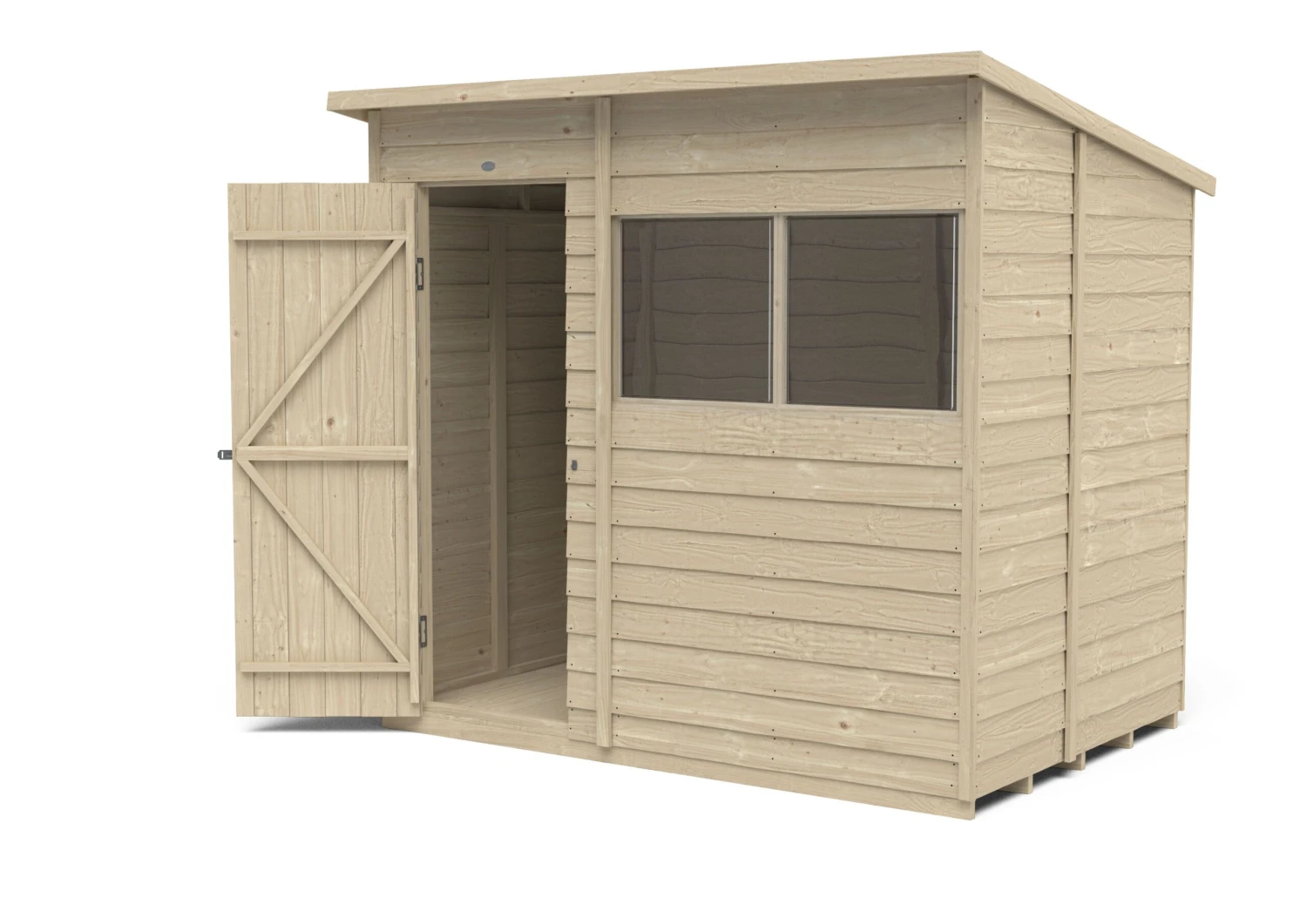 Forest Garden 7x5 Pent Pressure Treated Overlap Wooden Shed With Floor (Base Included) - Assembly Service Included 4 Forest Garden 7x5 Pent Pressure Treated Overlap Wooden Shed With Floor (Base Included) - Assembly Service Included - Image 4