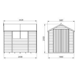 Forest Garden 8x6 Apex Dip Treated Overlap Wooden Shed With Floor (Base Included) -Outlet Power Lawn Mower Store forest garden 8x6 apex dip treated overlap wooden shed with floor base included 5013053177563 01t bq
