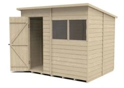 Forest Garden 8x6 Pent Pressure Treated Overlap Wooden Shed With Floor (Base Included) - Assembly Service Included -Outlet Power Lawn Mower Store forest garden 8x6 pent pressure treated overlap wooden shed with floor base included assembly service included5013053178614 21c bq