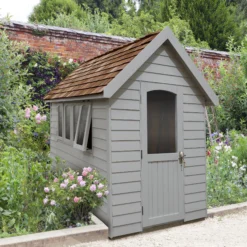 Forest Retreat 8x5 Apex Pressure Treated Overlap Grey Shed With Floor - Assembly Service Included -Outlet Power Lawn Mower Store forest retreat 8x5 apex pressure treated overlap grey shed with floor assembly service included5013053176511 01i bq