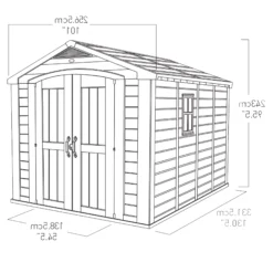 Keter Factor 8x11 Ft Apex Beige Plastic 2 Door Shed With Floor (Base Included) -Outlet Power Lawn Mower Store keter factor 8x11 ft apex beige plastic 2 door shed with floor base included 7290103664961 01t bq