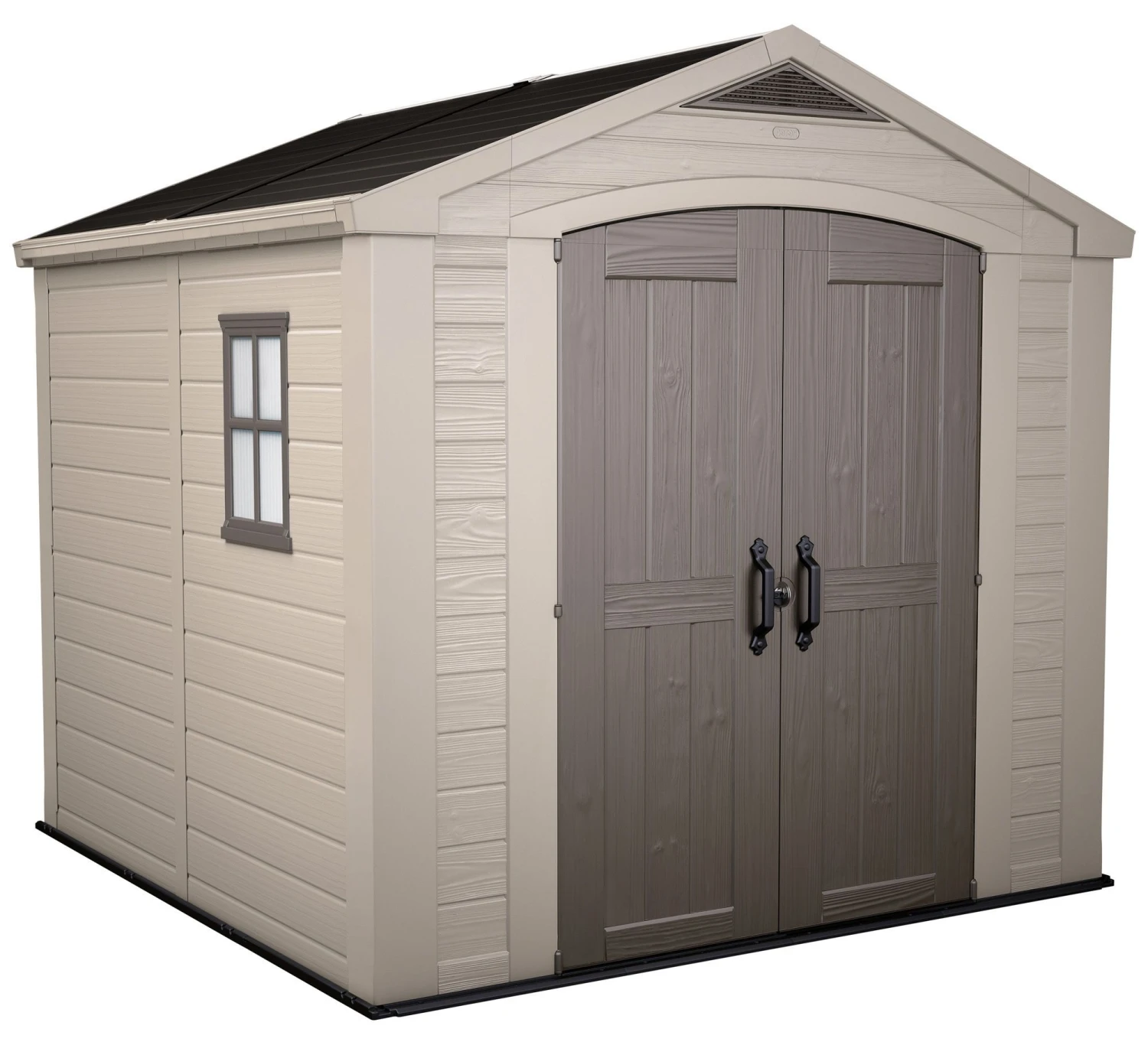 Keter Factor 8x8 Apex Beige Plastic Shed With Floor 2 Keter Factor 8x8 Apex Beige Plastic Shed With Floor - Image 2