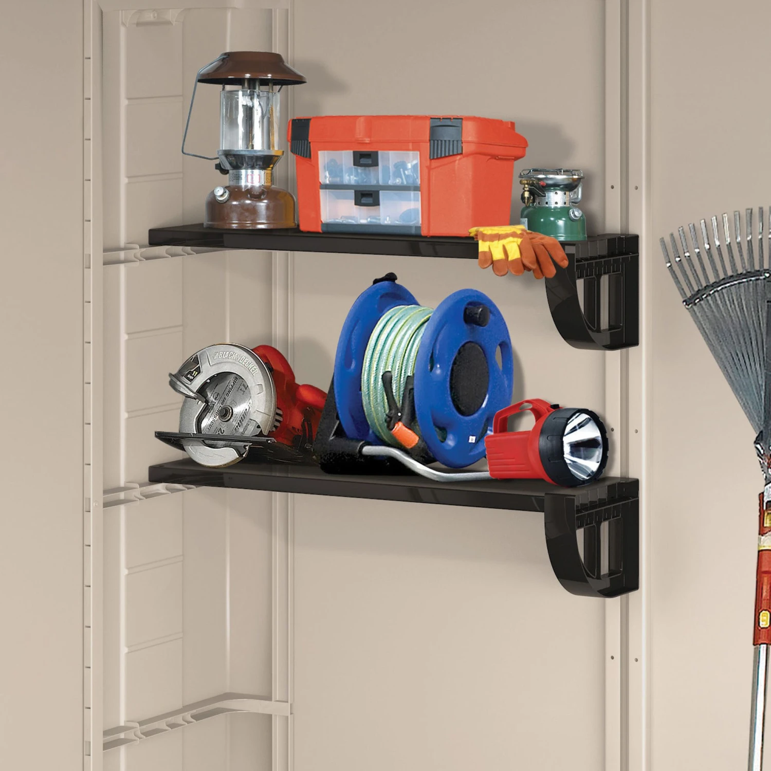 Keter Factor 8x8 Apex Beige Plastic Shed With Floor 7 Keter Factor 8x8 Apex Beige Plastic Shed With Floor - Image 7