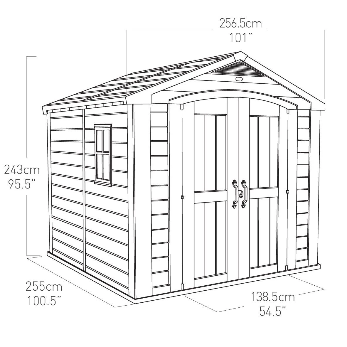 Keter Factor 8x8 Apex Beige Plastic Shed With Floor 8 Keter Factor 8x8 Apex Beige Plastic Shed With Floor - Image 8