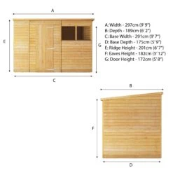 Mercia 10x6 Ft Pent Overlap Wooden 2 Windows Shed With Floor -Outlet Power Lawn Mower Store mercia 10x6 ft pent overlap wooden 2 windows shed with floor5029442075167 01t