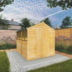 Mercia 8x6 Ft Apex Overlap Wooden 2 Door 4 Windows Shed With Floor -Outlet Power Lawn Mower Store mercia 8x6 ft apex overlap wooden 2 door 4 windows shed with floor5029442075129 01i