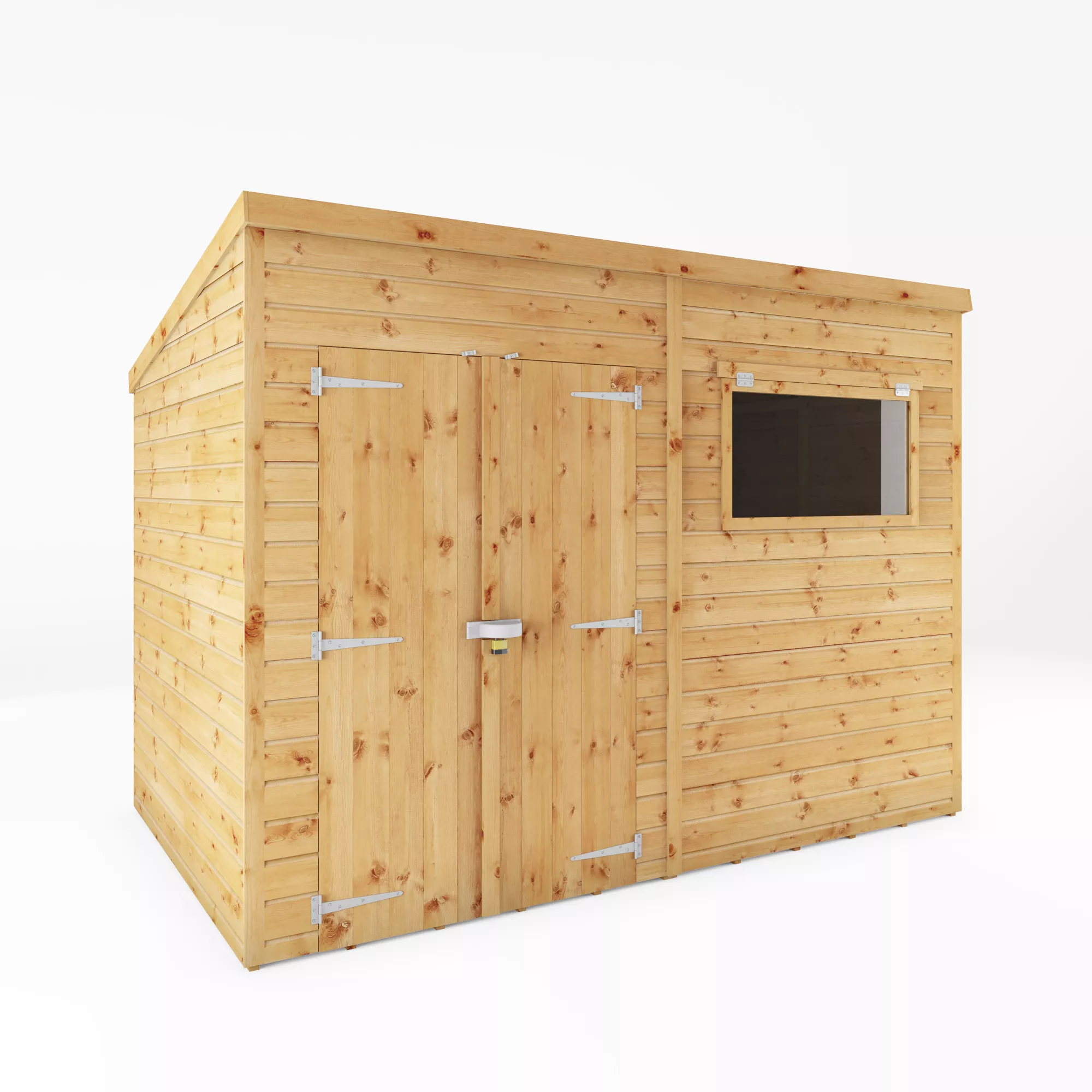 Mercia Premium 10x6 Ft Pent Shiplap Wooden 2 Door Shed With Floor 2 Mercia Premium 10x6 Ft Pent Shiplap Wooden 2 Door Shed With Floor - Image 2