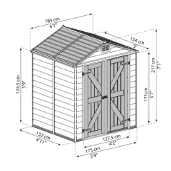 Palram - Canopia Skylight 6x5 Apex Tan Plastic Shed With Floor -Outlet Power Lawn Mower Store palram canopia skylight 6x5 apex tan plastic shed with floor7290108131130 01t BQ