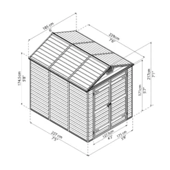 Palram - Canopia Skylight 8x6 Ft Apex Dark Grey 2 Door Shed With Floor -Outlet Power Lawn Mower Store palram canopia skylight 8x6 ft apex dark grey 2 door shed with floor7290103121785 01t BQ