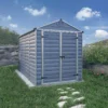 Palram - Canopia Skylight 8x6 Ft Apex Dark Grey 2 Door Shed With Floor