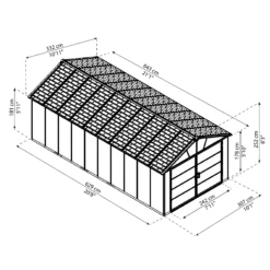 Palram - Canopia Yukon 21.3 Apex Dark Grey Plastic Shed -Outlet Power Lawn Mower Store palram canopia yukon 21 3 apex dark grey plastic shed7290108139280 01t BQ