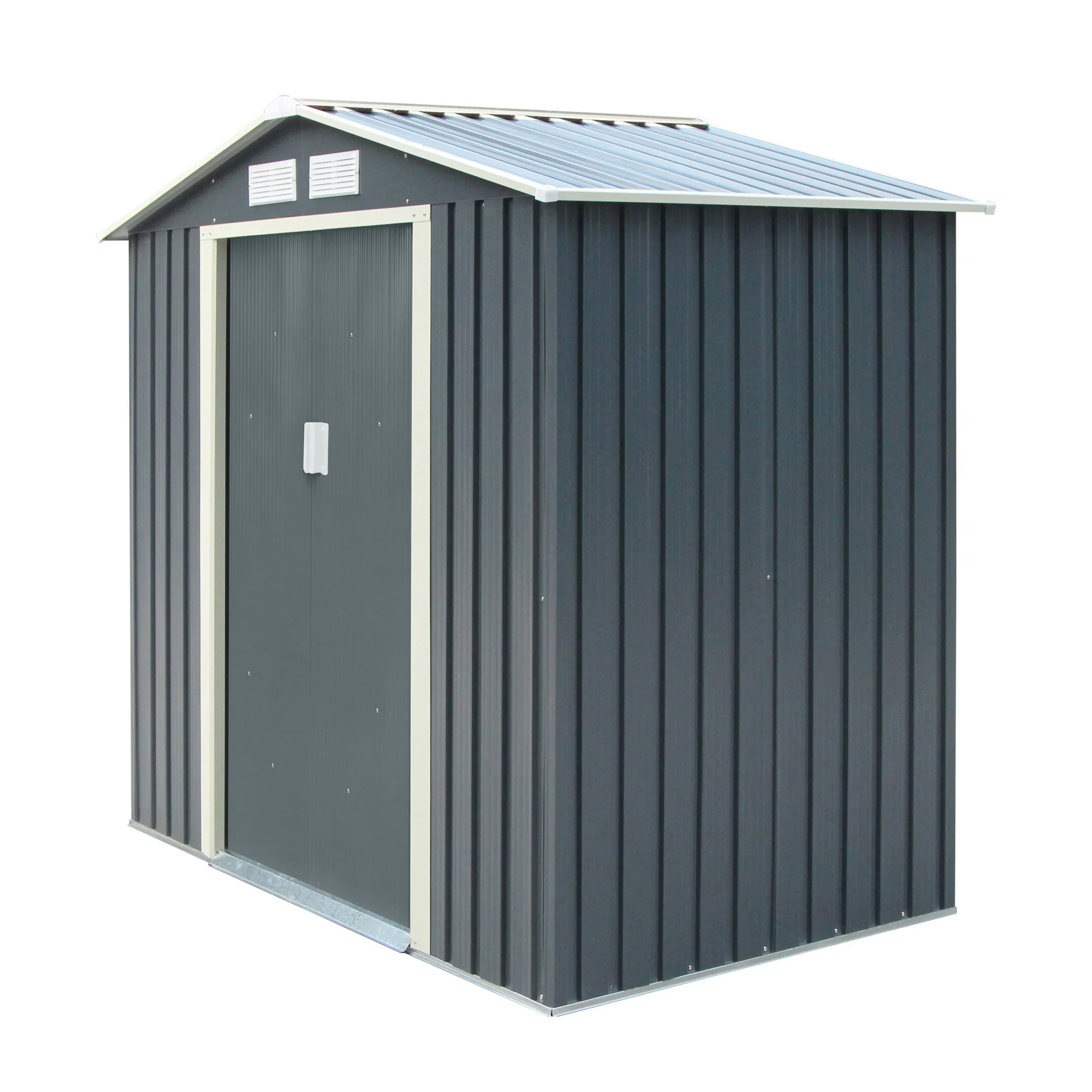 Rowlinson Trentvale 6x4 Apex Dark Grey Metal Shed 1 Rowlinson Trentvale 6x4 Apex Dark Grey Metal Shed