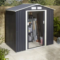 Rowlinson Trentvale 6x4 Apex Dark Grey Metal Shed 19 Rowlinson Trentvale 6x4 Apex Dark Grey Metal Shed -Outlet Power Lawn Mower Store rowlinson trentvale 6x4 apex dark grey metal shed5013856206309 01i bq