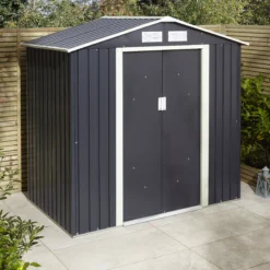 Rowlinson Trentvale 6x4 Apex Dark Grey Metal Shed 21 Rowlinson Trentvale 6x4 Apex Dark Grey Metal Shed -Outlet Power Lawn Mower Store rowlinson trentvale 6x4 apex dark grey metal shed5013856206309 04i bq