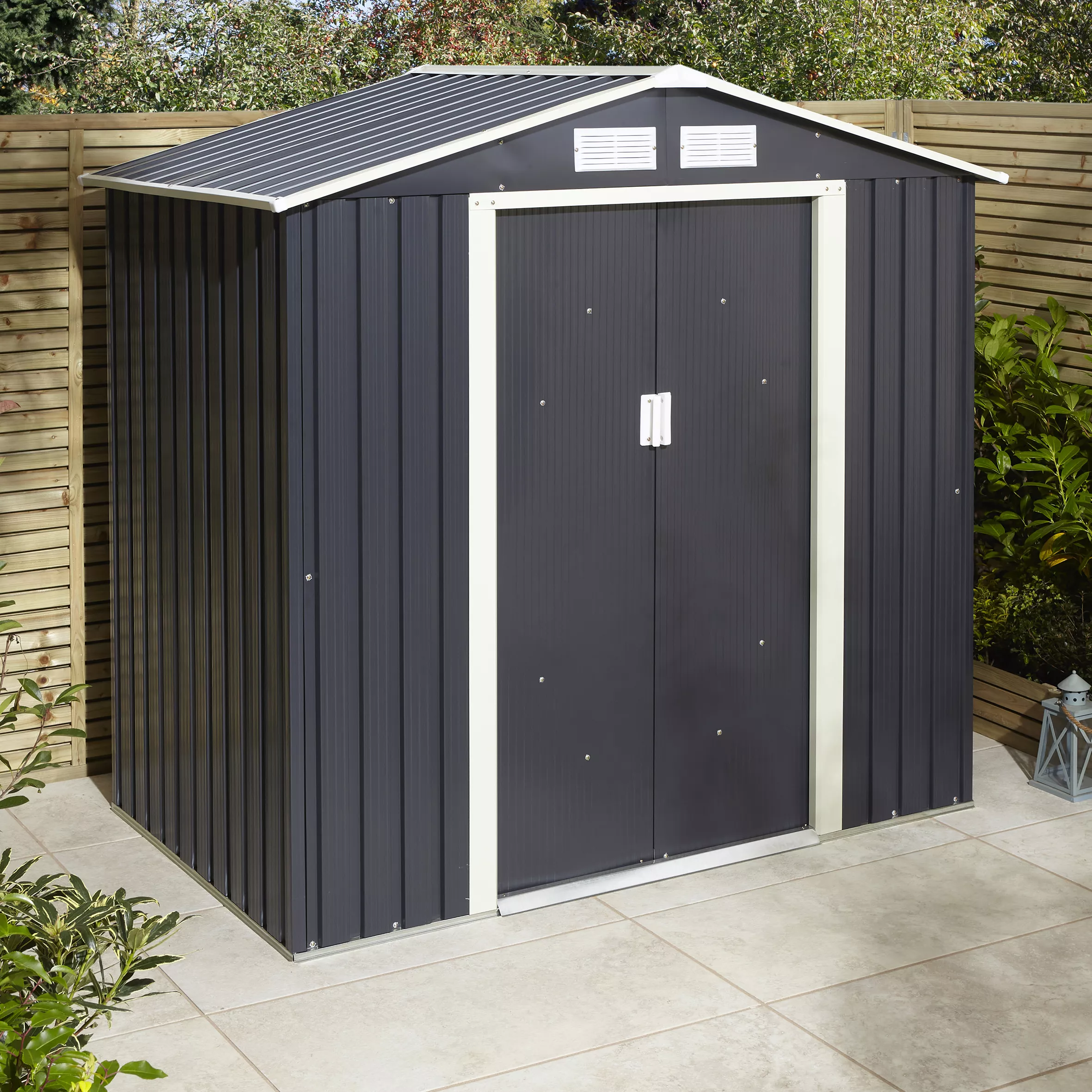 Rowlinson Trentvale 6x4 Apex Dark Grey Metal Shed 11 Rowlinson Trentvale 6x4 Apex Dark Grey Metal Shed - Image 11