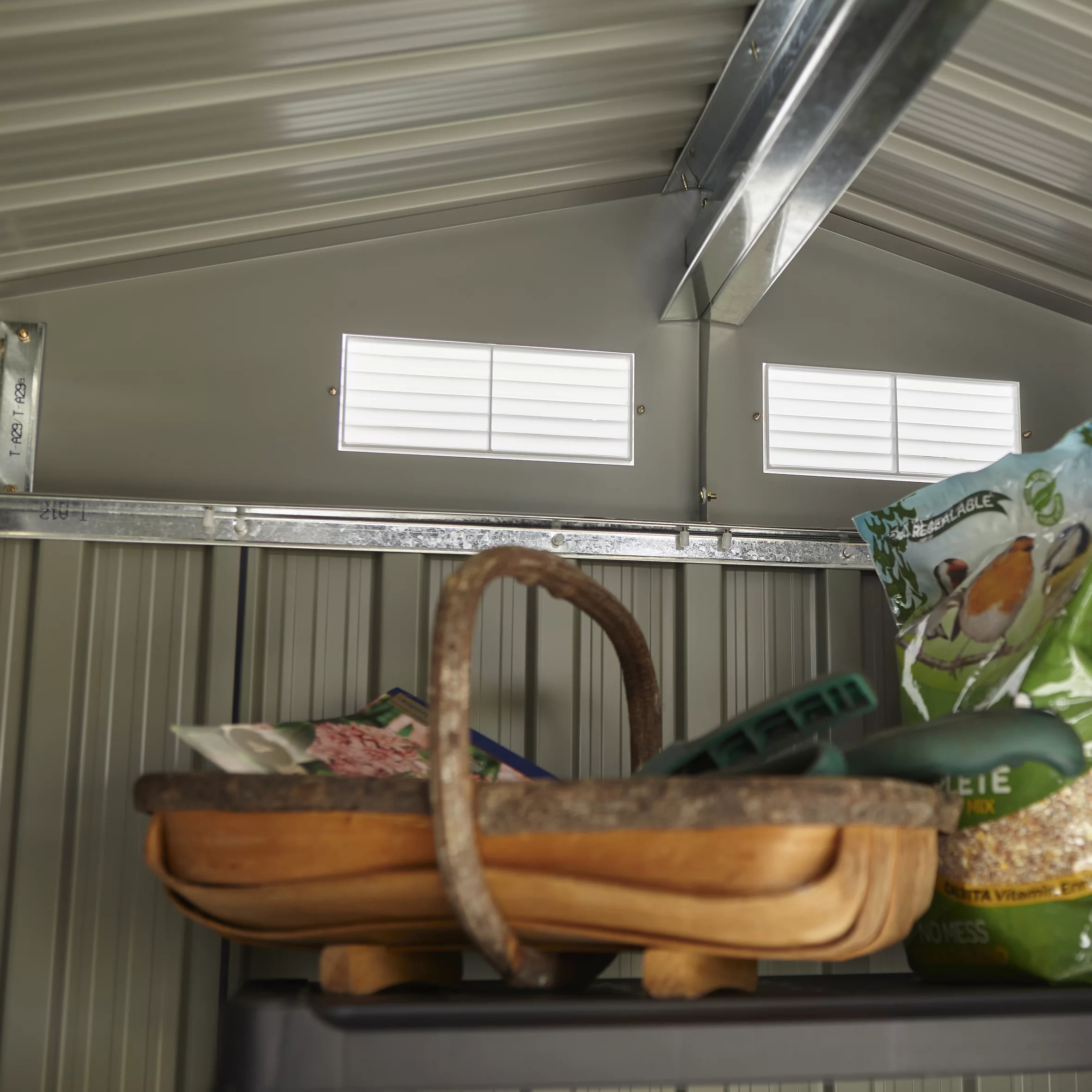 Rowlinson Trentvale 6x4 Apex Dark Grey Metal Shed 6 Rowlinson Trentvale 6x4 Apex Dark Grey Metal Shed - Image 6