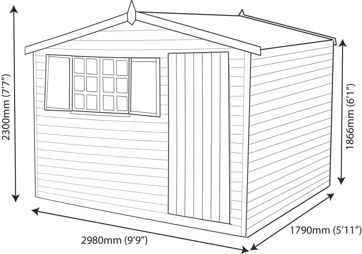 Shire Security Cabin 10x6 Apex Shiplap Wooden Shed 7 Shire Security Cabin 10x6 Apex Shiplap Wooden Shed - Image 7